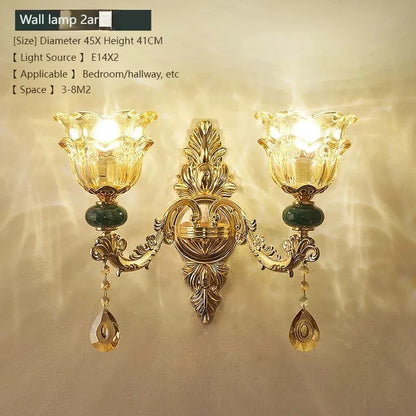 LED Crystal Ceramic Retro Ceiling Chandelier European Style Lamp Living Room Bedroom Villa Duplex Plant Fun Luxury Chandelier - https://mohammadcollection.com