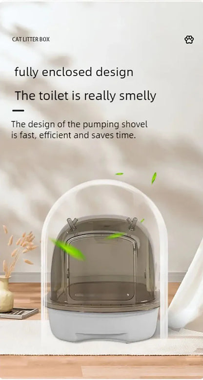 Extra-large MC THE BLACK DIAMOND semi-enclosed cat litter box with a drawer-style design for easy cleaning and privacy.