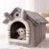 MC The Black Diamond all-season dog house style bed with a cozy, washable, removable cushion for small dogs and cats.