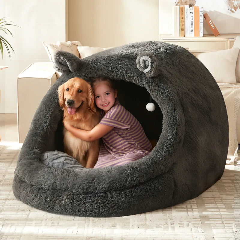 Large Cat and Dog Nest - Suitable for Both Humans and Pets, Warm in Winter, Washable and Removable, Semi-Enclosed - https://mohammadcollection.com