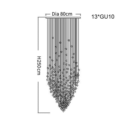 Modern Stone Crystal LED Chandelier Large Staircase Luxury Ceiling Pendant Light Home Decor Cristal Glass Suspension Lamps - https://mohammadcollection.com