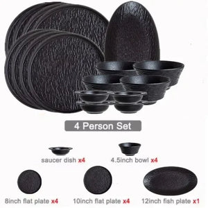 Ensemble noir pour 4 personnes