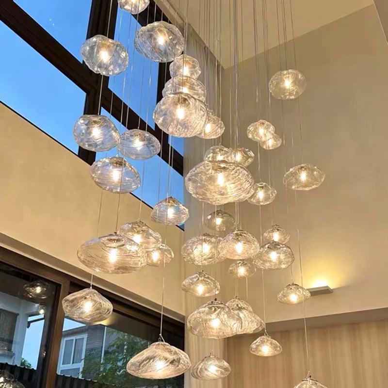 MC THE BLACK DIAMOND stair pendant chandelier for Nordic home decor, ideal for living rooms and bedrooms with modern style.