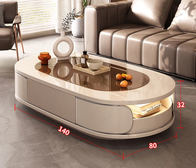 Minimalist Nordic-style coffee table by MC THE BLACK DIAMOND with sleek modern design and aesthetic storage features.
