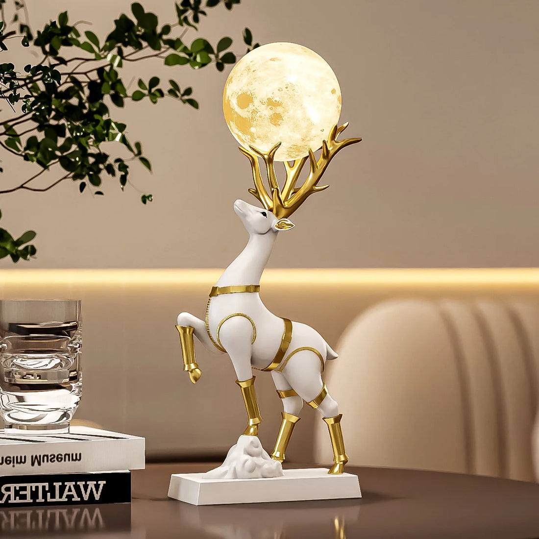 Nordic Luxury Decor Lucky Deer Figurine Living Room Office Desk Decoration Bedroom Night Light Modern Home Art Accessories Gifts - 𝕄𝕮 𝕋𝕙𝕖 𝔹𝕝𝕒𝕔𝕜 𝔻𝕚𝕒𝕞𝕠𝕟𝕕