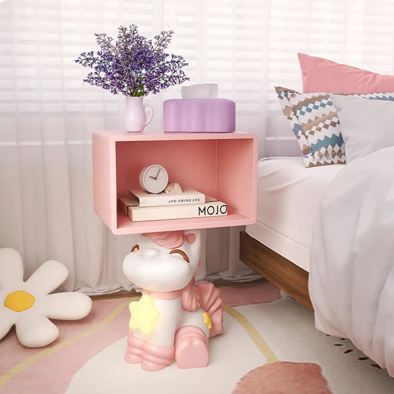 MC THE BLACK DIAMOND bedroom bedside table with modern girl room decor, featuring a sleek nightstand for stylish bedroom decoration.