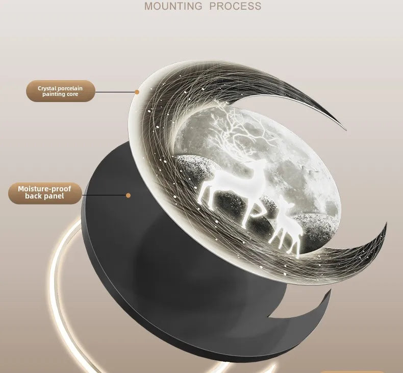 Modern MC THE BLACK DIAMOND Nine Fish Map Wall Clock with luminous hands, advanced design, perfect for corridor or entrance wall decor