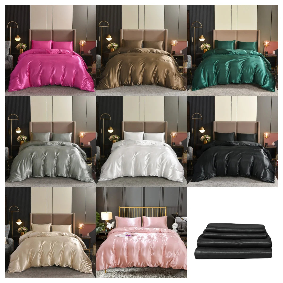 3-piece satin duvet cover set by 𝕄𝕔 𝕋𝕙𝕖 𝔹𝕝𝕒𝕔𝕜 𝔻𝕚𝕒𝕞𝕠𝕟�