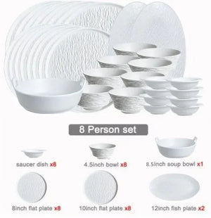 Ensemble blanc pour 8 personnes
