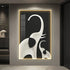 Abstract black elephant wall art poster with LED light, modern luminous mural for living room decor by MC THE BLACK DIAMOND