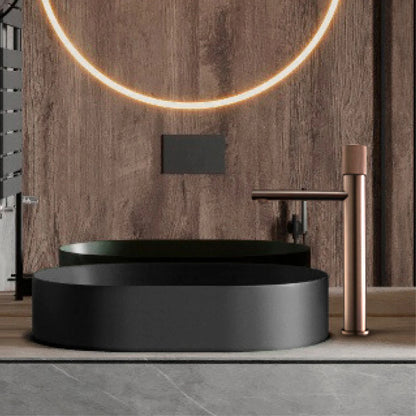 Brass black bathroom faucet round hand washing toilet table under high-end hotel hot and cold faucet - https://mohammadcollection.com