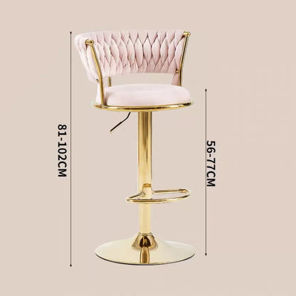 Rotating Lifting Bar Chair, High Foot Stool, Nordic Furniture, Backrest, Velvet Bar Stool, Bar Stools For Kitchen, Counter Stool - 𝕄𝕮 𝕋𝕙𝕖 𝔹𝕝𝕒𝕔𝕜 𝔻𝕚𝕒𝕞𝕠𝕟𝕕