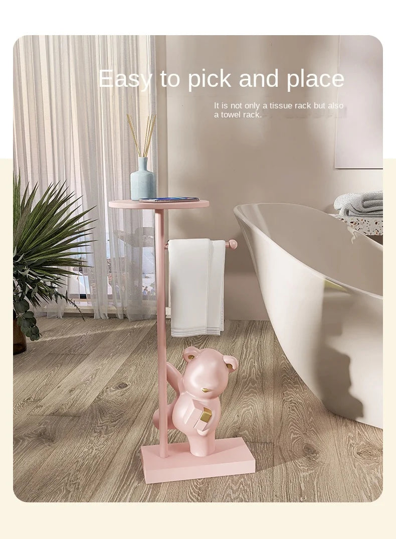 Nordic simple household decoration Bear figurine toilet roll paper rack floor decoration storage rack beside bathroom toilet - 𝕄𝕮 𝕋𝕙𝕖 𝔹𝕝𝕒𝕔𝕜 𝔻𝕚𝕒𝕞𝕠𝕟𝕕