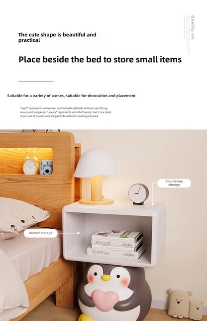 Cute penguin bedside table by MC THE BLACK DIAMOND, small children&