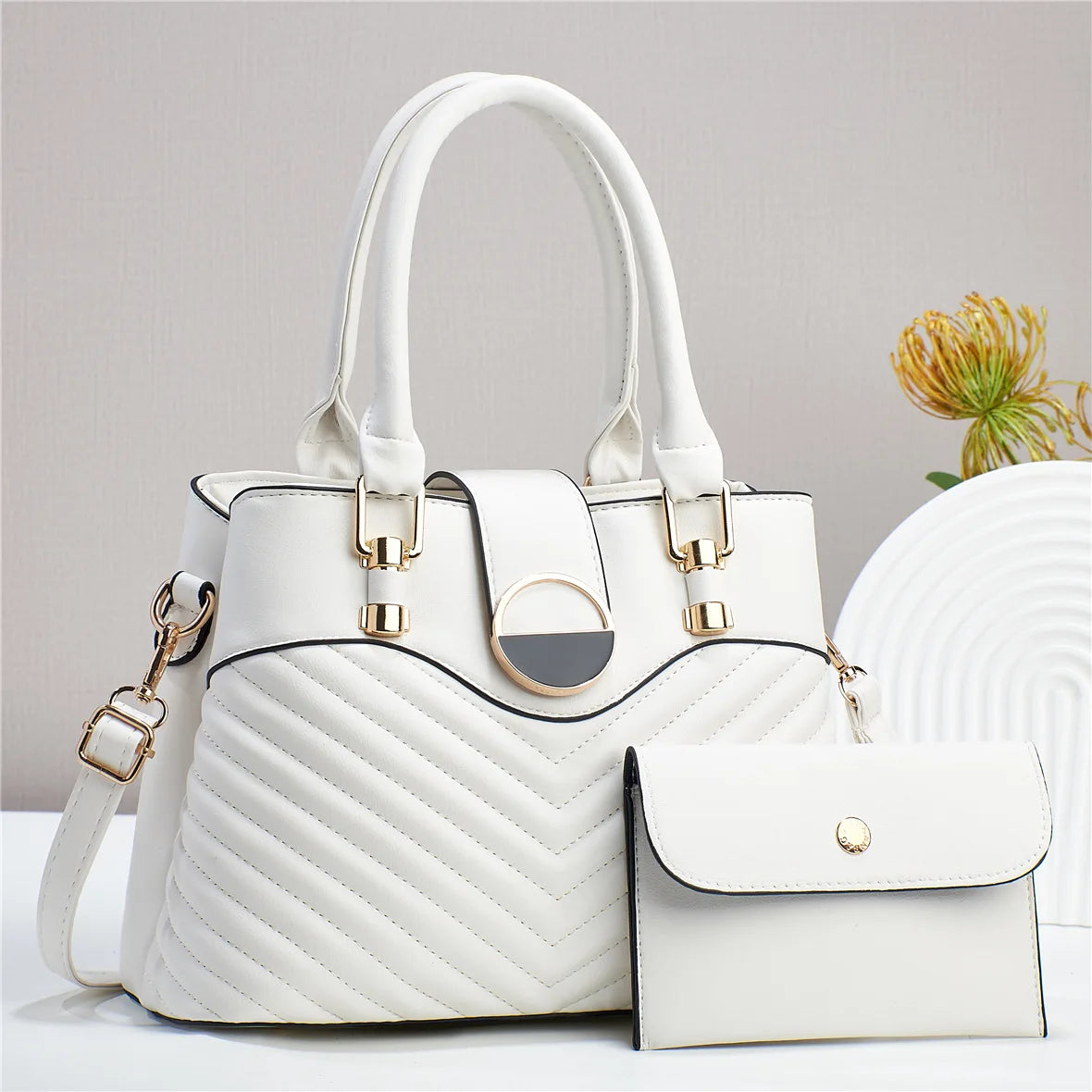 Luxury women's large capacity leather handbag with shoulder strap, casual tote design, soft leather, by 𝕄𝕔 𝕋𝕙𝕖 𝔹𝕝𝕒𝕔𝕜 𝔻𝕚�