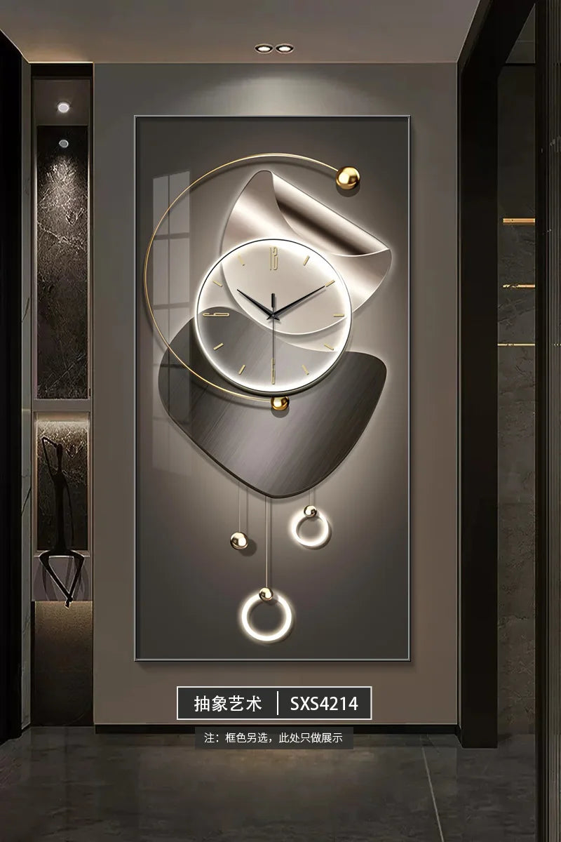 Modern Design Wall Clock Living Room Entrance Corridor Wall Decor Mute Digital Clock Large Abstract Hanging Painting Wall Watch - 𝕄𝕮 𝕋𝕙𝕖 𝔹𝕝𝕒𝕔𝕜 𝔻𝕚𝕒𝕞𝕠𝕟𝕕