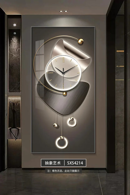 Modern Design Wall Clock Living Room Entrance Corridor Wall Decor Mute Digital Clock Large Abstract Hanging Painting Wall Watch - 𝕄𝕮 𝕋𝕙𝕖 𝔹𝕝𝕒𝕔𝕜 𝔻𝕚𝕒𝕞𝕠𝕟𝕕