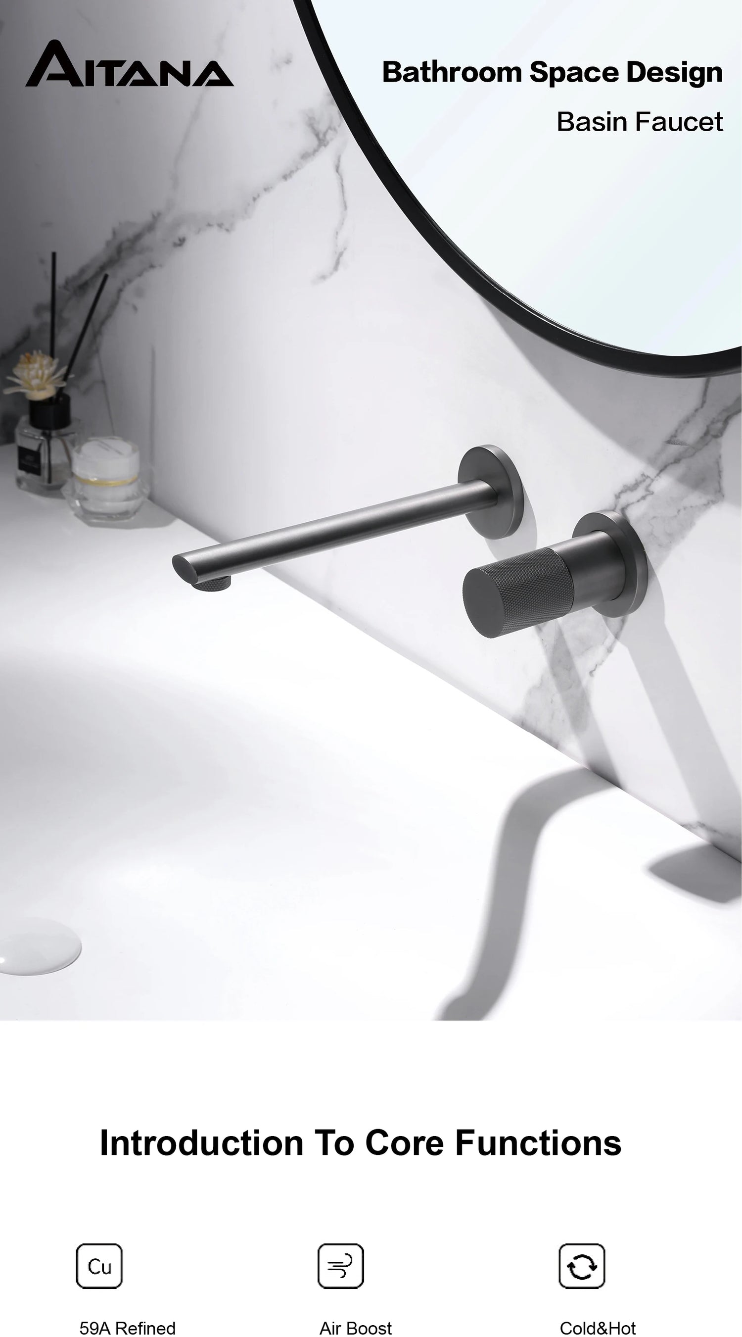 Luxruy Rose Gold Brass Wall-Embedded Bathroom Faucet.2hole Single Handle Adjustable water pressure and Hot&amp;Cold Water Hidden Tap