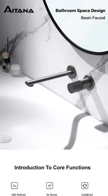 Luxruy Rose Gold Brass Wall-Embedded Bathroom Faucet.2hole Single Handle Adjustable water pressure and Hot&amp;Cold Water Hidden Tap