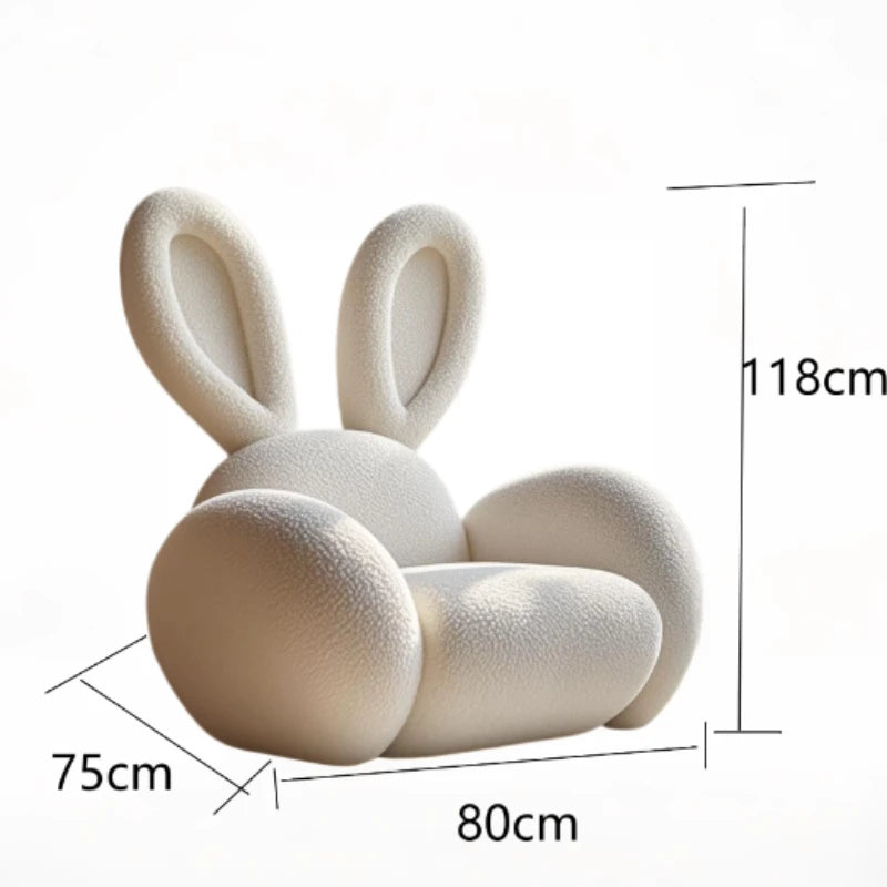 Cream Wind Creative Rabbit Fabric Sofas Living Room Single Sofa Furniture Couch Armchair White Pink Grey 1 Person Sofa luxury - https://mohammadcollection.com
