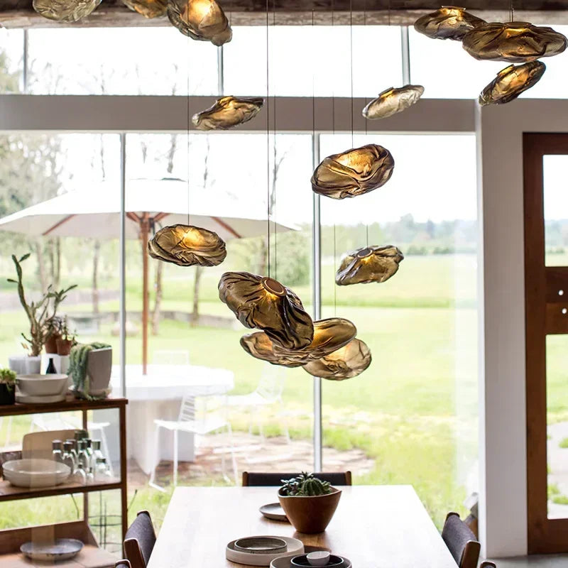 Modern Cloud Design Smoky Grey Glass Pendant Light  Art Hanging Lamp Decorative Blown Glass Pendant Lamp Restaurant Chandelier - https://mohammadcollection.com
