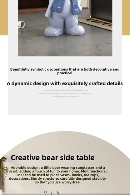 Nordic Style Living Room Small Coffee Table Creative Cartoon Bear Sofa Side Table Kawaii Room Decor Bedside Table Storage Rack - 𝕄𝕮 𝕋𝕙𝕖 𝔹𝕝𝕒𝕔𝕜 𝔻𝕚𝕒𝕞𝕠𝕟𝕕