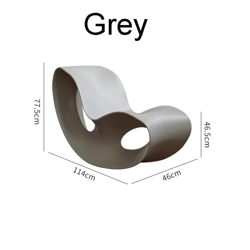 Modern MC THE BLACK DIAMOND rocking lounge chair made of durable PE plastic, featuring a sleek, post-modern design for relaxing indoors.