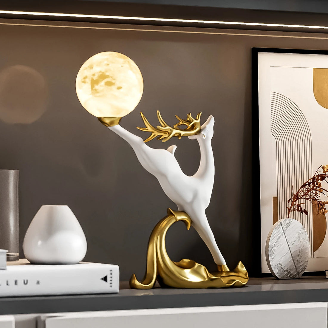 Nordic Luxury Home Decor Deer Figurine Ornament Living Room TV Cabinet Wine Cabinet Office Desk Decoration Housewarming Gift - 𝕄𝕮 𝕋𝕙𝕖 𝔹𝕝𝕒𝕔𝕜 𝔻𝕚𝕒𝕞𝕠𝕟𝕕