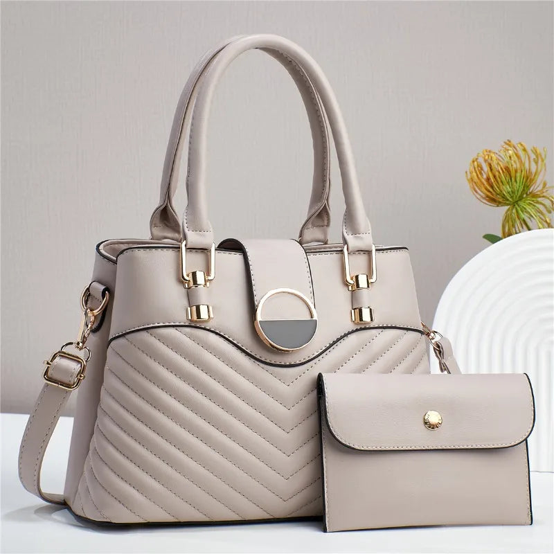 Luxury women's large capacity handbag by MC The Blacks Diamonds, soft leather crossbody tote with shoulder strap, casual stylish design.
