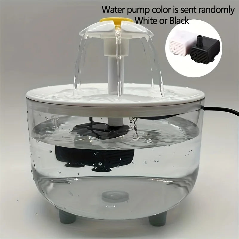 MC THE BLACK DIAMOND USB electric pet water fountain for cats, 1L capacity with filter for clean, automatic drinking water.
