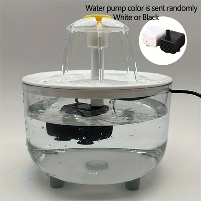 MC THE BLACK DIAMOND USB electric pet water fountain for cats, 1L capacity with filter for clean, automatic drinking water.