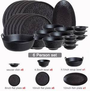 Ensemble noir pour 6 personnes