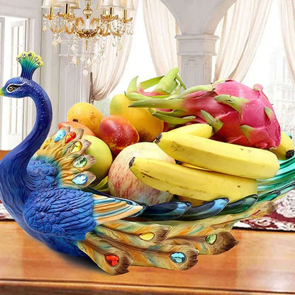 European Style Peacock Fruit Candy Plate Home Living Room Dim Sum Dry Fruit Plate Desktop Creative Storage Decoration Snack Tray - https://mohammadcollection.com