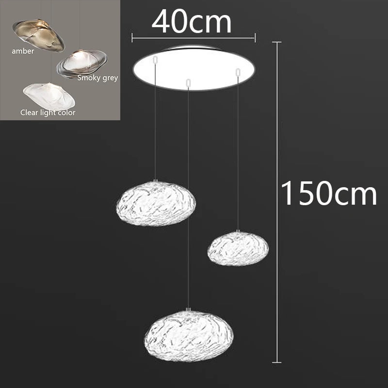 Nordic-style pendant light by MC THE BLACK DIAMOND, modern stair chandelier for living room or bedroom decor, sleek design.