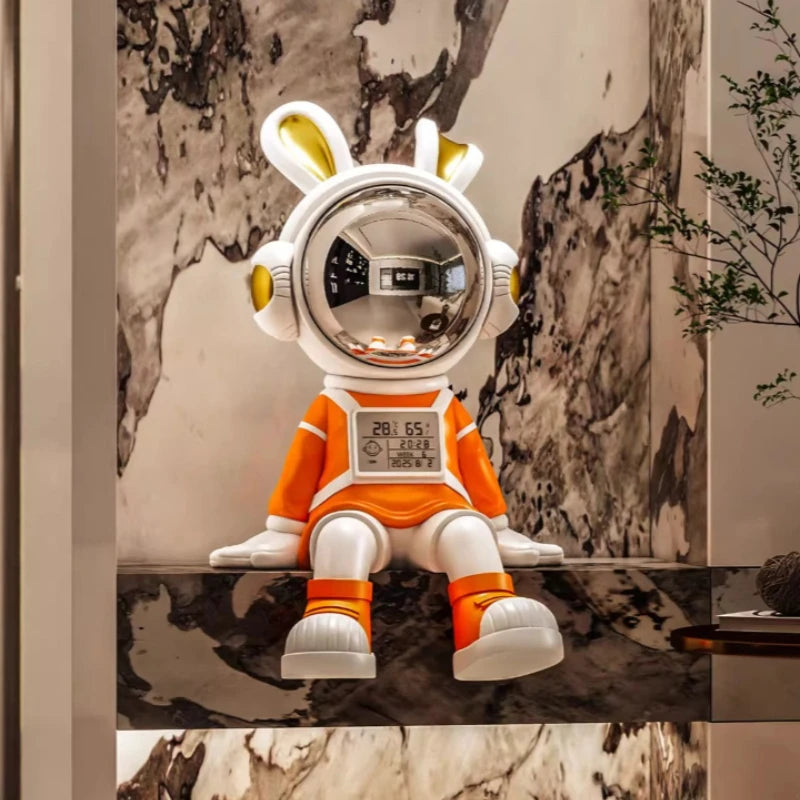 Astronaut Rabbit Sitting Desk Decoration Nordic Luxury Living Room Entrance TV Cabinet Decorative Figurines Housewarming Gift - 𝕄𝕮 𝕋𝕙𝕖 𝔹𝕝𝕒𝕔𝕜 𝔻𝕚𝕒𝕞𝕠𝕟𝕕