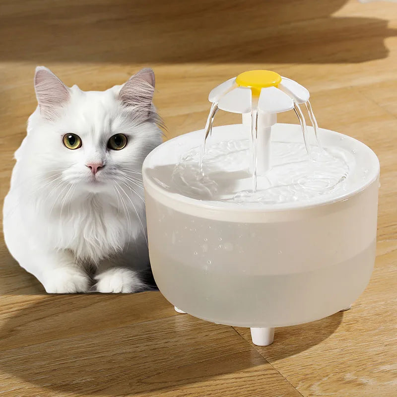 MC THE BLACK DIAMOND USB Electric Pet Water Fountain, 1L cat drinker with filter for fresh, automatic water dispensing.