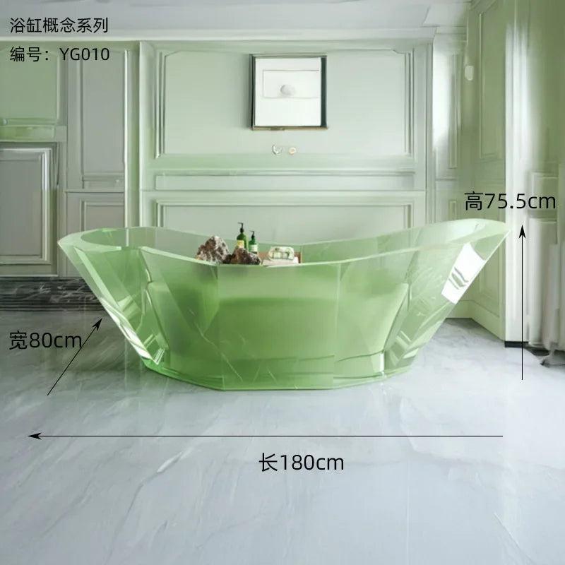Y Transparent bathtub AI concept couple freestanding crystal corrugated resin bathtub - https://mohammadcollection.com