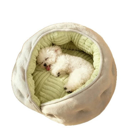 Small dog pet bed by MC THE BLACK DIAMOND, thickened winter security bed with teddy bear design, all-season warm dog sleeping mat