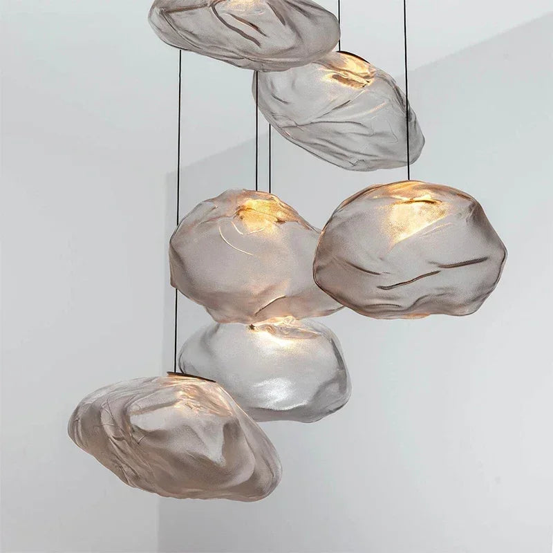 Modern Cloud Design Smoky Grey Glass Pendant Light  Art Hanging Lamp Decorative Blown Glass Pendant Lamp Restaurant Chandelier - https://mohammadcollection.com