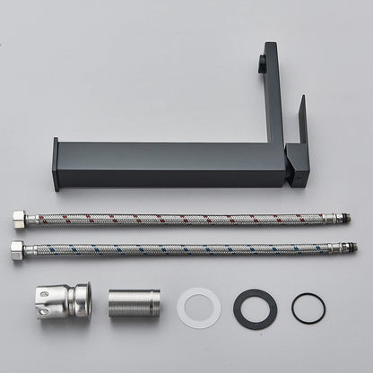 Matte Black Bathroom Basin Faucet Stainless Steel Cold Hot Mixer Deck Mounted Sink Mixer Tap Bathroom Crane Waterfall Tapware - https://mohammadcollection.com