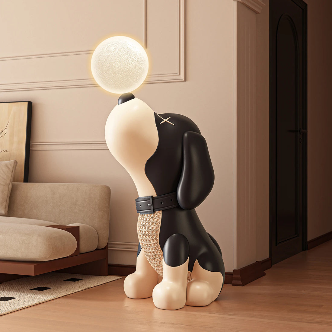 Nordic Art Home Decor Luminous Beagle Dog Statue Creative Living Room Large Welcome Sculpture Floor Decoration Housewarming Gift - 𝕄𝕮 𝕋𝕙𝕖 𝔹𝕝𝕒𝕔𝕜 𝔻𝕚𝕒𝕞𝕠𝕟𝕕