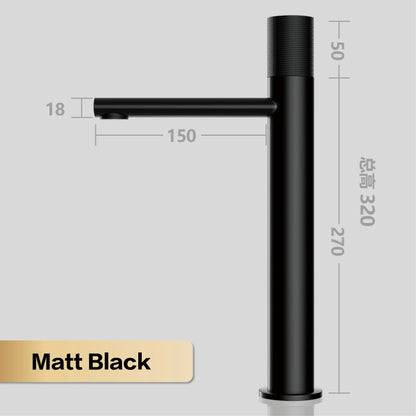 Brass black bathroom faucet round hand washing toilet table under high-end hotel hot and cold faucet - https://mohammadcollection.com