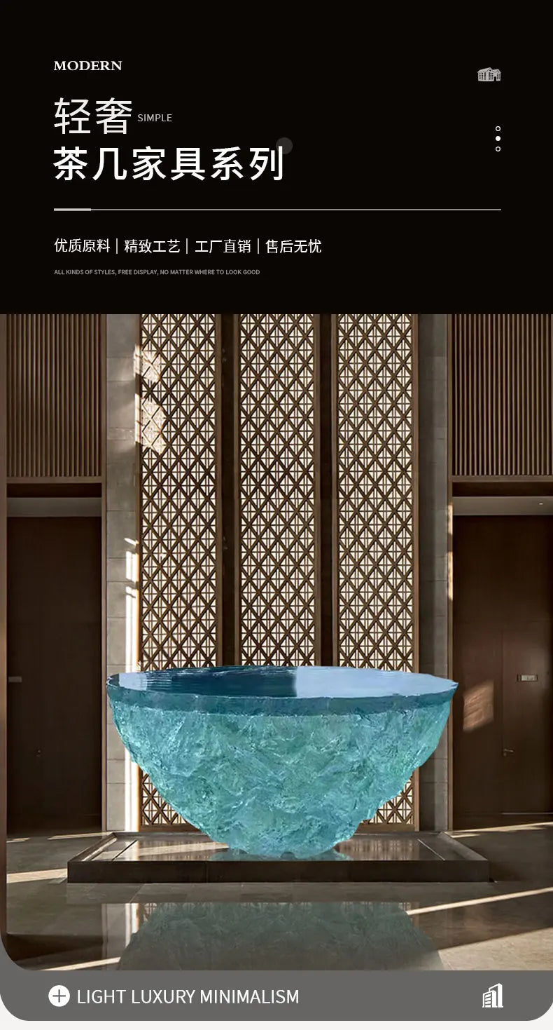 Creative transparent chair resin furniture floor ornament coffee table table - https://mohammadcollection.com