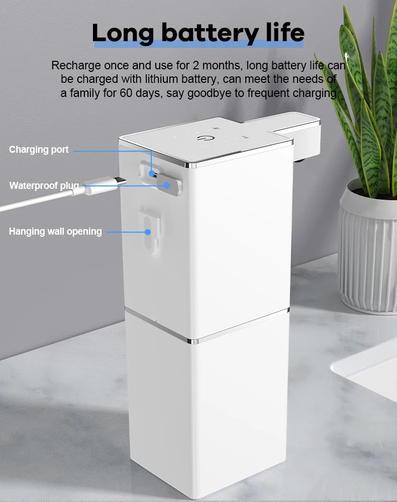 Wall-mounted MC THE BLACK DIAMOND touchless soap dispenser for kitchen or bathroom, automatic sensor hand washing device.