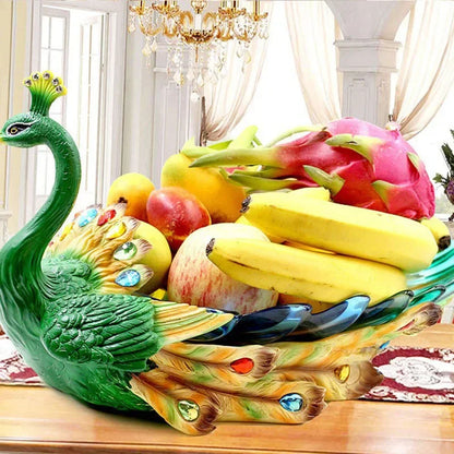 European Style Peacock Fruit Candy Plate Home Living Room Dim Sum Dry Fruit Plate Desktop Creative Storage Decoration Snack Tray - https://mohammadcollection.com