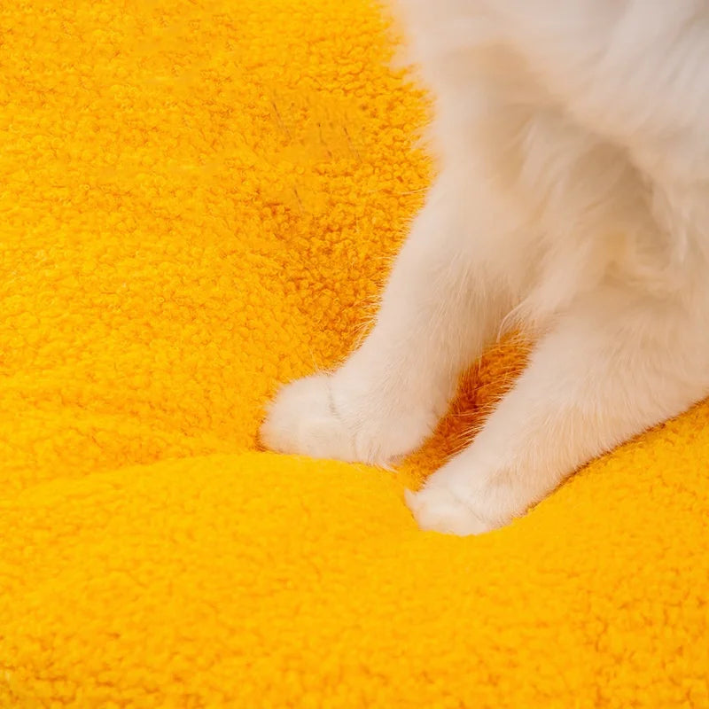 Lucky Fortune Cat Pet Bed - Winter Warm Semi-Open Fleece Round Bed for Cats &amp; Dogs | Cozy Lucky Pet House, Soft Cushioned Kennel - https://mohammadcollection.com