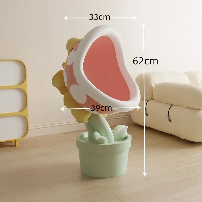 Home Decor Sofa Side Table Big Mouth Flower Large Floor Storage Snacks Ornament Bedroom Decoration Nightstand Furniture Shipping - https://mohammadcollection.com