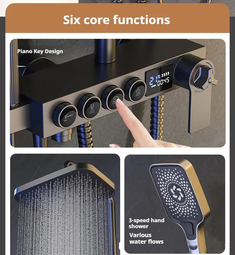 Modern bathroom shower head set by 𝕄𝕔 𝕋𝕙𝕖 𝔹𝕝𝕒𝕔𝕜 𝔻𝕚𝕒𝕞𝕠𝕟�