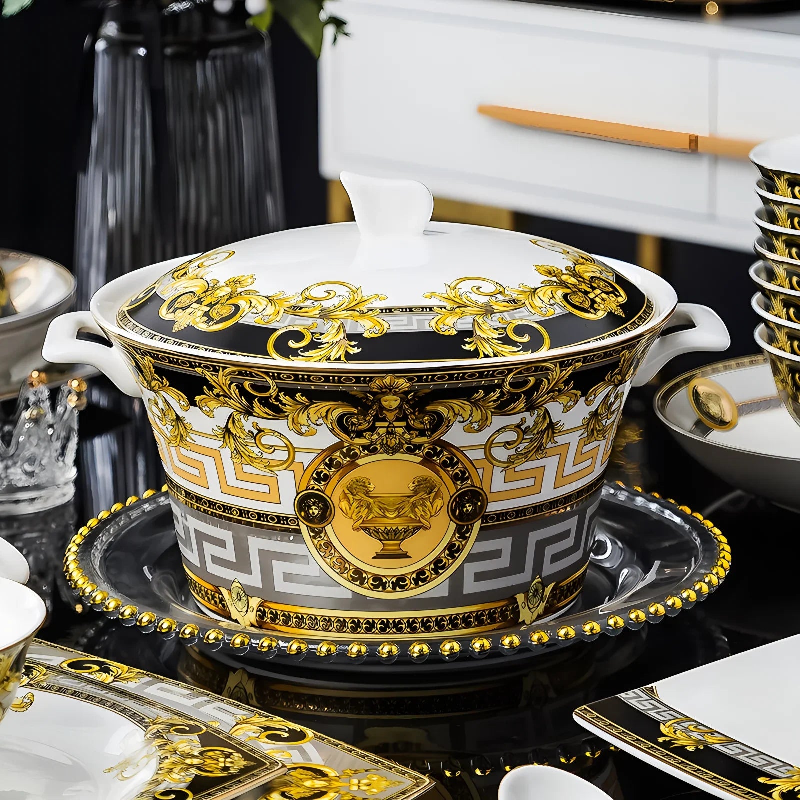Eco-friendly ceramic dinnerware set by 𝕄𝕮 𝕋𝕙𝕖 𝔹𝕝𝕒𝕔𝕜 𝔻𝕚𝕒𝕞𝕠𝕟�