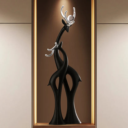 Modern Simple Home Decor Couple Deer Figurine Ornament Light Luxury Living Room TV Cabinet Entrance Desk Decoration Wedding Gift - 𝕄𝕮 𝕋𝕙𝕖 𝔹𝕝𝕒𝕔𝕜 𝔻𝕚𝕒𝕞𝕠𝕟𝕕